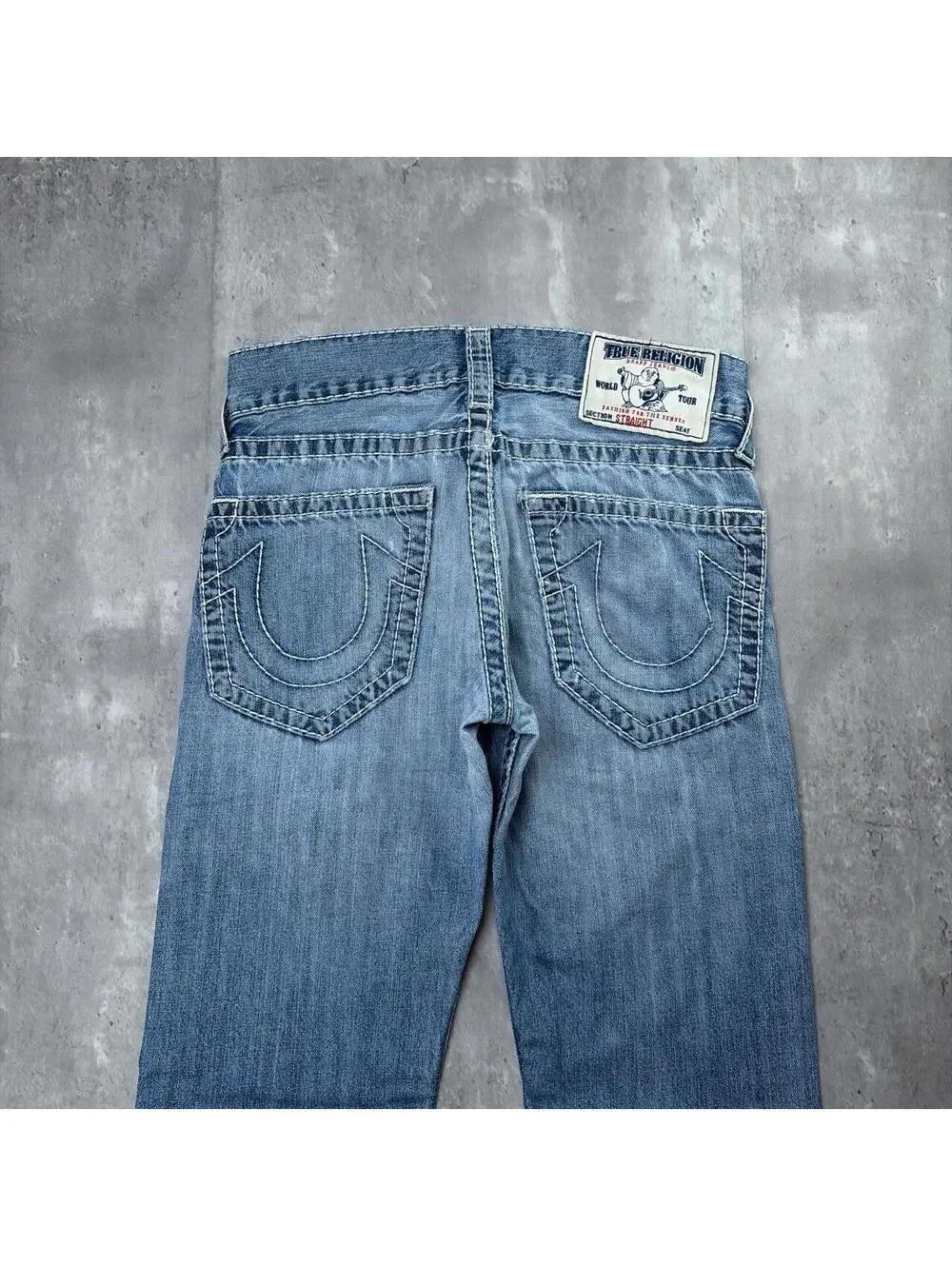 Y2K Blue True Religion Grunge Straight Denim Jeans
